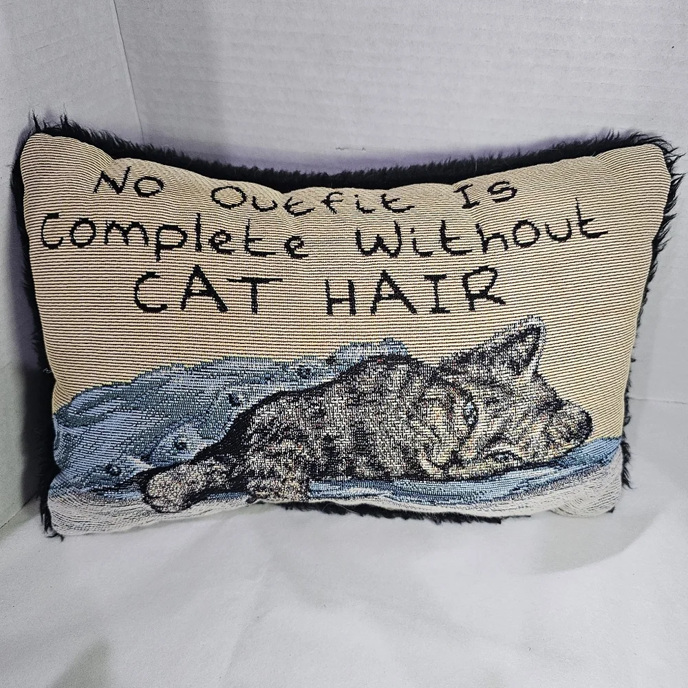 No Outfit Is Complete Without Cat Hair Pillow 12x8 Manual Woodworkers and Weave